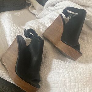 Black and brown pumps